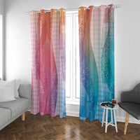 Polynesian Tribal Pattern Patchwork Picturesque Window Curtain Holographic