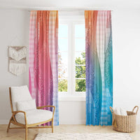 Polynesian Tribal Pattern Patchwork Picturesque Window Curtain Holographic