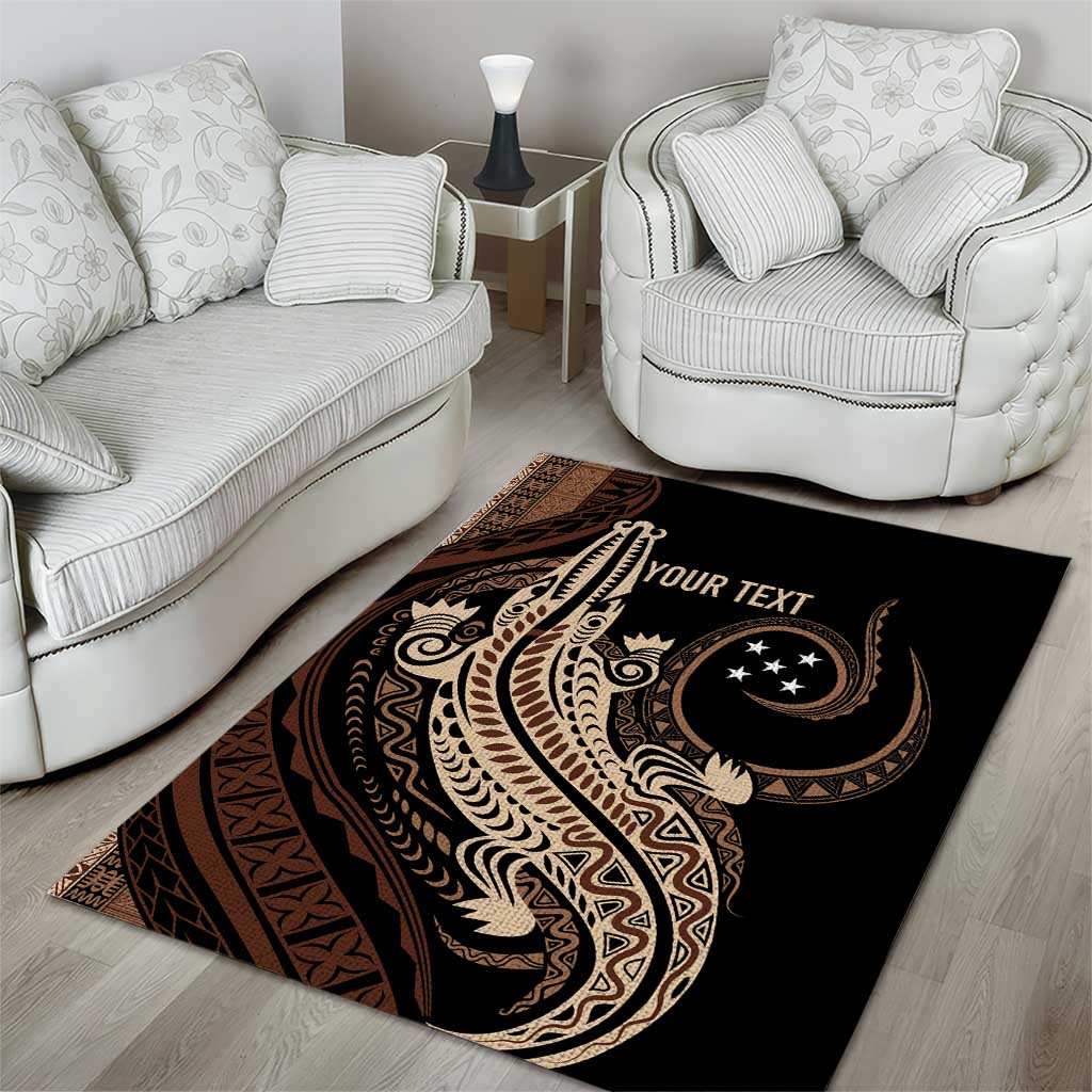 Personalized Solomon Islands Crocodile Area Rug Hapi Isles - Independence Anniversary