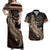 Personalized Solomon Islands Crocodile Couples Matching Off Shoulder Maxi Dress and Hawaiian Shirt Hapi Isles - Independence Anniversary