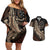 Personalized Solomon Islands Crocodile Couples Matching Off Shoulder Short Dress and Hawaiian Shirt Hapi Isles - Independence Anniversary