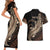 Personalized Solomon Islands Crocodile Couples Matching Short Sleeve Bodycon Dress and Hawaiian Shirt Hapi Isles - Independence Anniversary