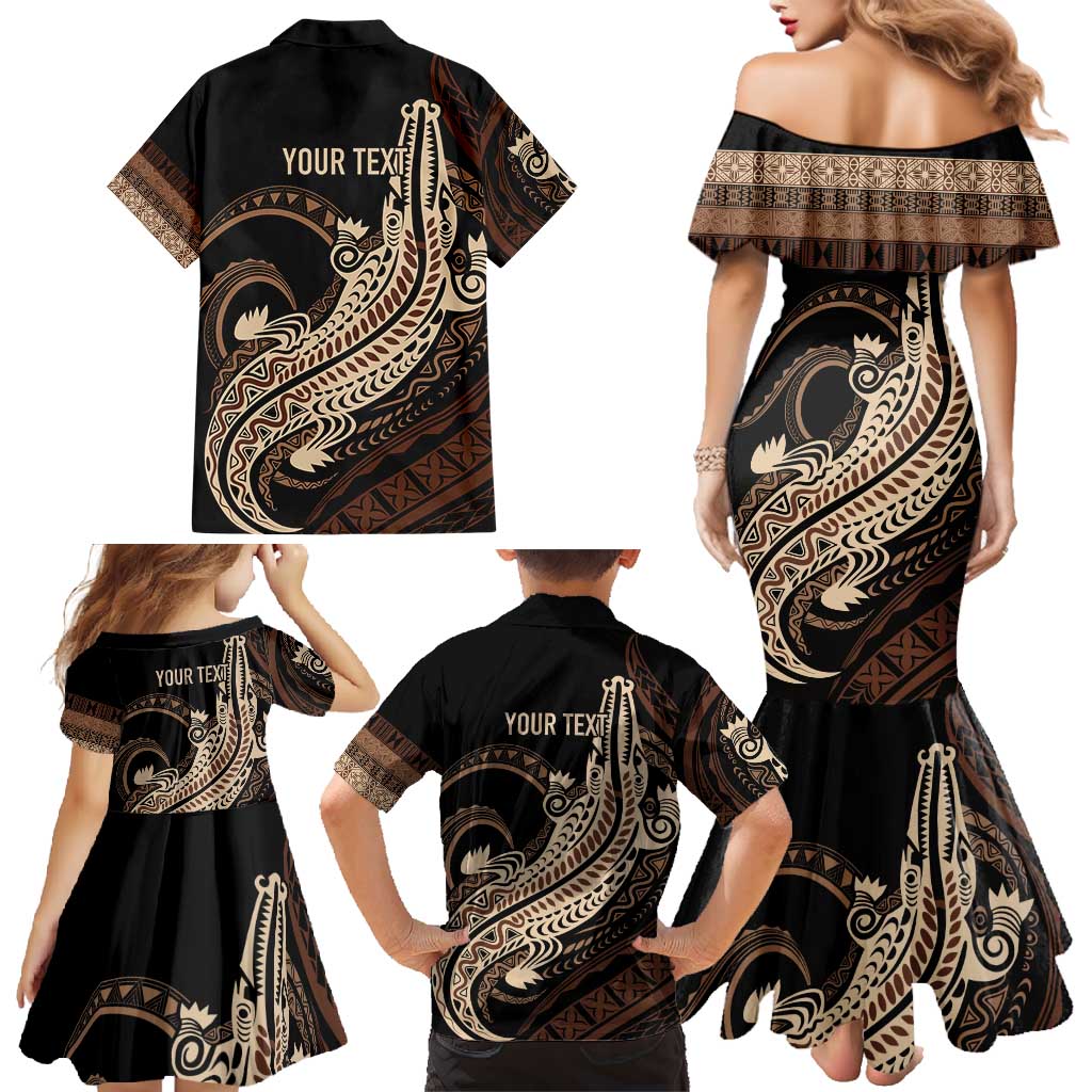 Personalized Solomon Islands Crocodile Family Matching Mermaid Dress and Hawaiian Shirt Hapi Isles - Independence Anniversary
