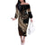 Personalized Solomon Islands Crocodile Family Matching Off The Shoulder Long Sleeve Dress and Hawaiian Shirt Hapi Isles - Independence Anniversary