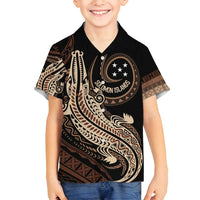 Personalized Solomon Islands Crocodile Family Matching Summer Maxi Dress and Hawaiian Shirt Hapi Isles - Independence Anniversary