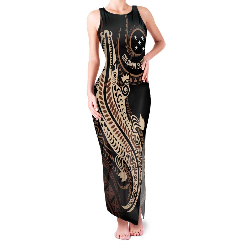 Personalized Solomon Islands Crocodile Family Matching Tank Maxi Dress and Hawaiian Shirt Hapi Isles - Independence Anniversary