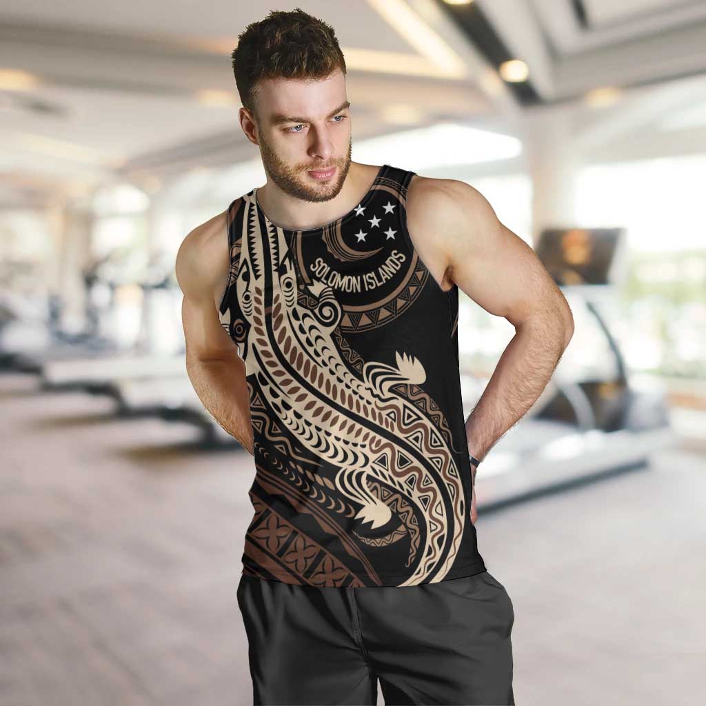 Personalized Solomon Islands Crocodile Men Tank Top Hapi Isles - Independence Anniversary
