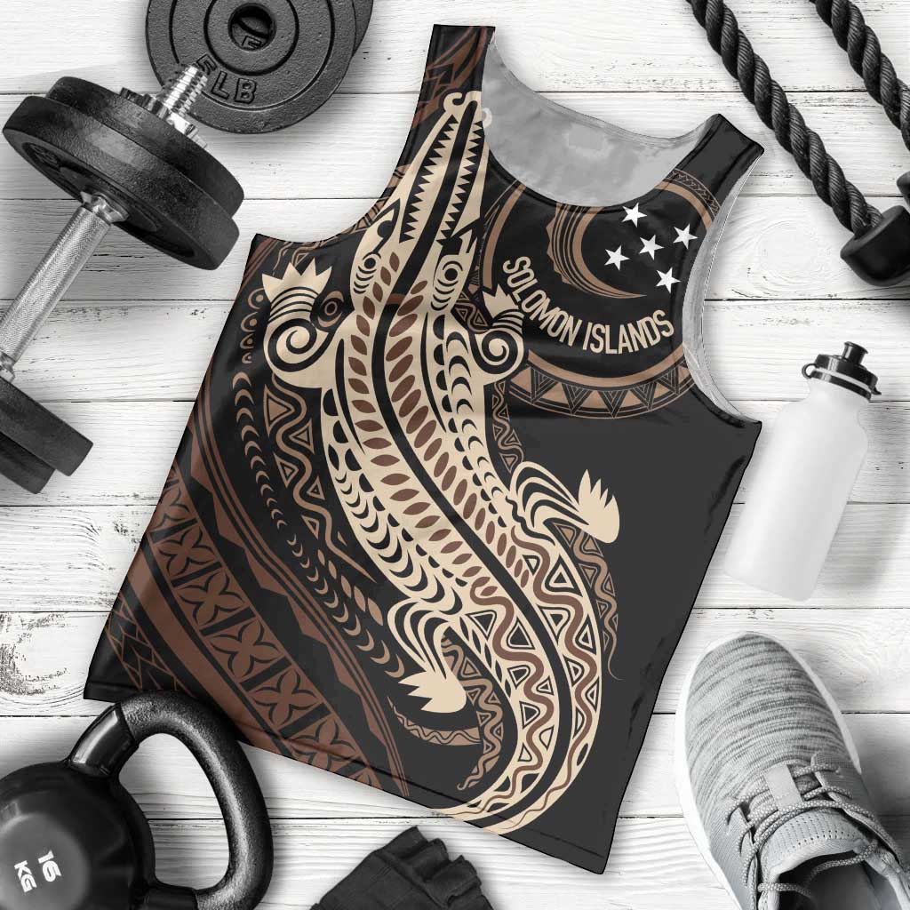 Personalized Solomon Islands Crocodile Men Tank Top Hapi Isles - Independence Anniversary