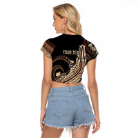 Personalized Solomon Islands Crocodile Raglan Cropped T Shirt Hapi Isles - Independence Anniversary