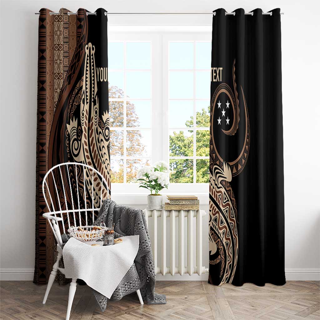 Personalized Solomon Islands Crocodile Window Curtain Hapi Isles - Independence Anniversary