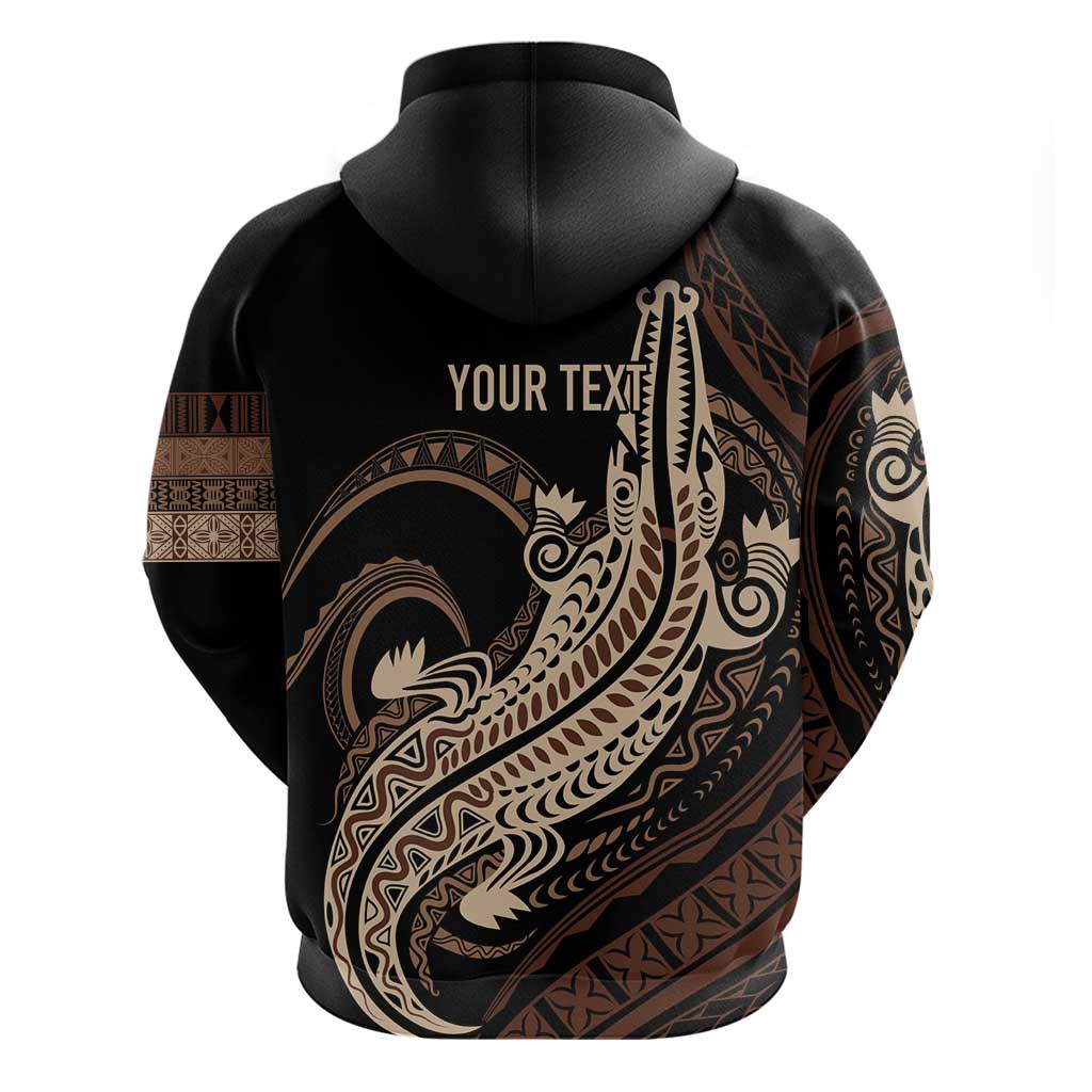 Personalized Solomon Islands Crocodile Zip Hoodie Hapi Isles - Independence Anniversary
