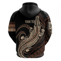 Personalized Solomon Islands Crocodile Zip Hoodie Hapi Isles - Independence Anniversary