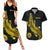Personalized Solomon Islands Independence Anniversary Couples Matching Summer Maxi Dress and Hawaiian Shirt Crocodile Mix Tapa