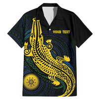 Personalized Solomon Islands Independence Anniversary Family Matching Mermaid Dress and Hawaiian Shirt Crocodile Mix Tapa LT7 Dad's Shirt - Short Sleeve Colorful - Polynesian Pride