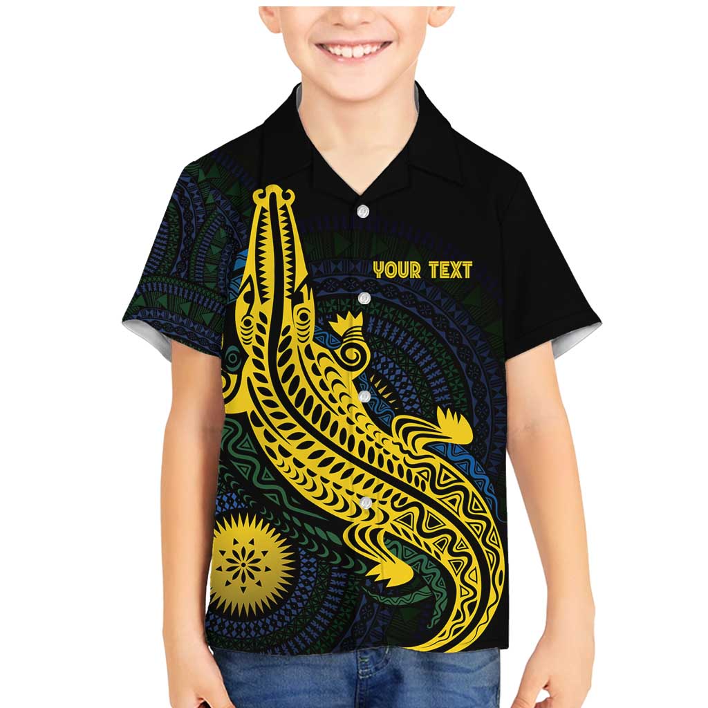 Personalized Solomon Islands Independence Anniversary Family Matching Mermaid Dress and Hawaiian Shirt Crocodile Mix Tapa LT7 Son's Shirt Colorful - Polynesian Pride