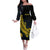 Personalized Solomon Islands Independence Anniversary Family Matching Off The Shoulder Long Sleeve Dress and Hawaiian Shirt Crocodile Mix Tapa