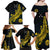 Personalized Solomon Islands Independence Anniversary Family Matching Off Shoulder Maxi Dress and Hawaiian Shirt Crocodile Mix Tapa