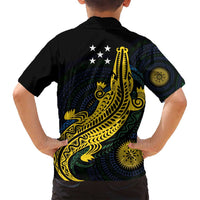 Personalized Solomon Islands Independence Anniversary Family Matching Summer Maxi Dress and Hawaiian Shirt Crocodile Mix Tapa