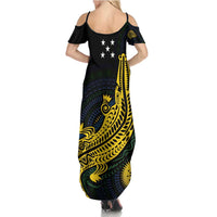 Personalized Solomon Islands Independence Anniversary Family Matching Summer Maxi Dress and Hawaiian Shirt Crocodile Mix Tapa