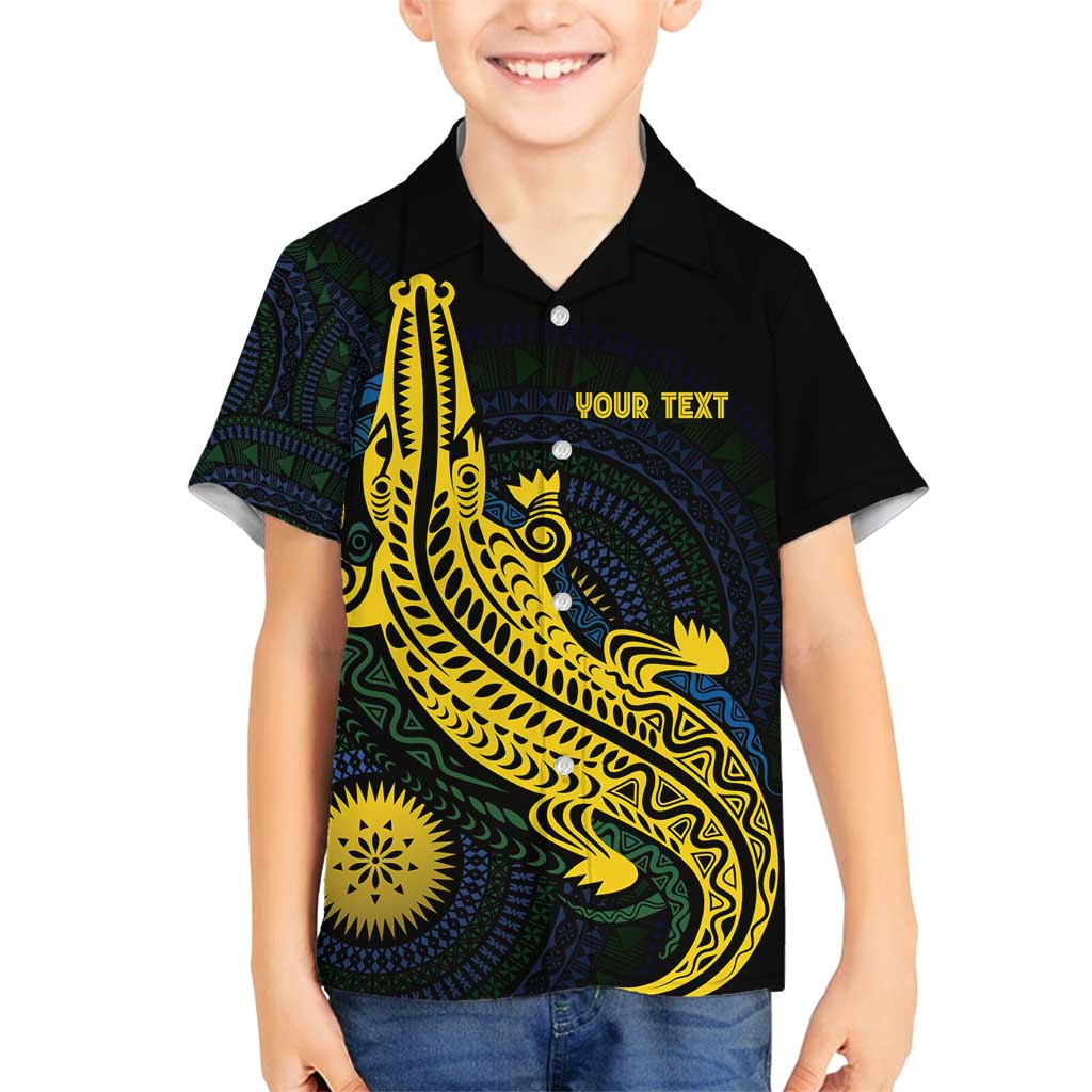 Personalized Solomon Islands Independence Anniversary Family Matching Tank Maxi Dress and Hawaiian Shirt Crocodile Mix Tapa