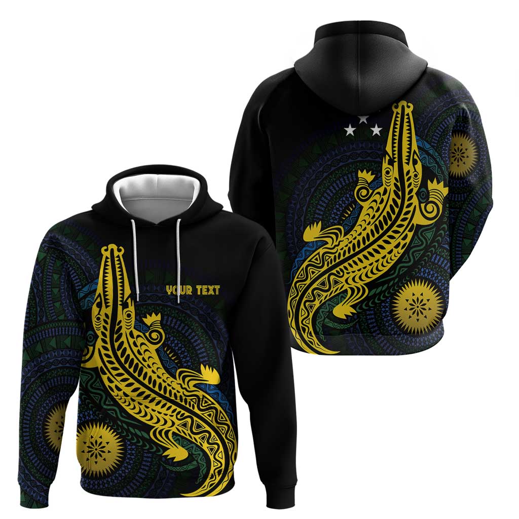 Personalized Solomon Islands Independence Anniversary Hoodie Crocodile Mix Tapa