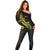 Personalized Solomon Islands Independence Anniversary Off Shoulder Sweater Crocodile Mix Tapa