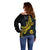 Personalized Solomon Islands Independence Anniversary Off Shoulder Sweater Crocodile Mix Tapa