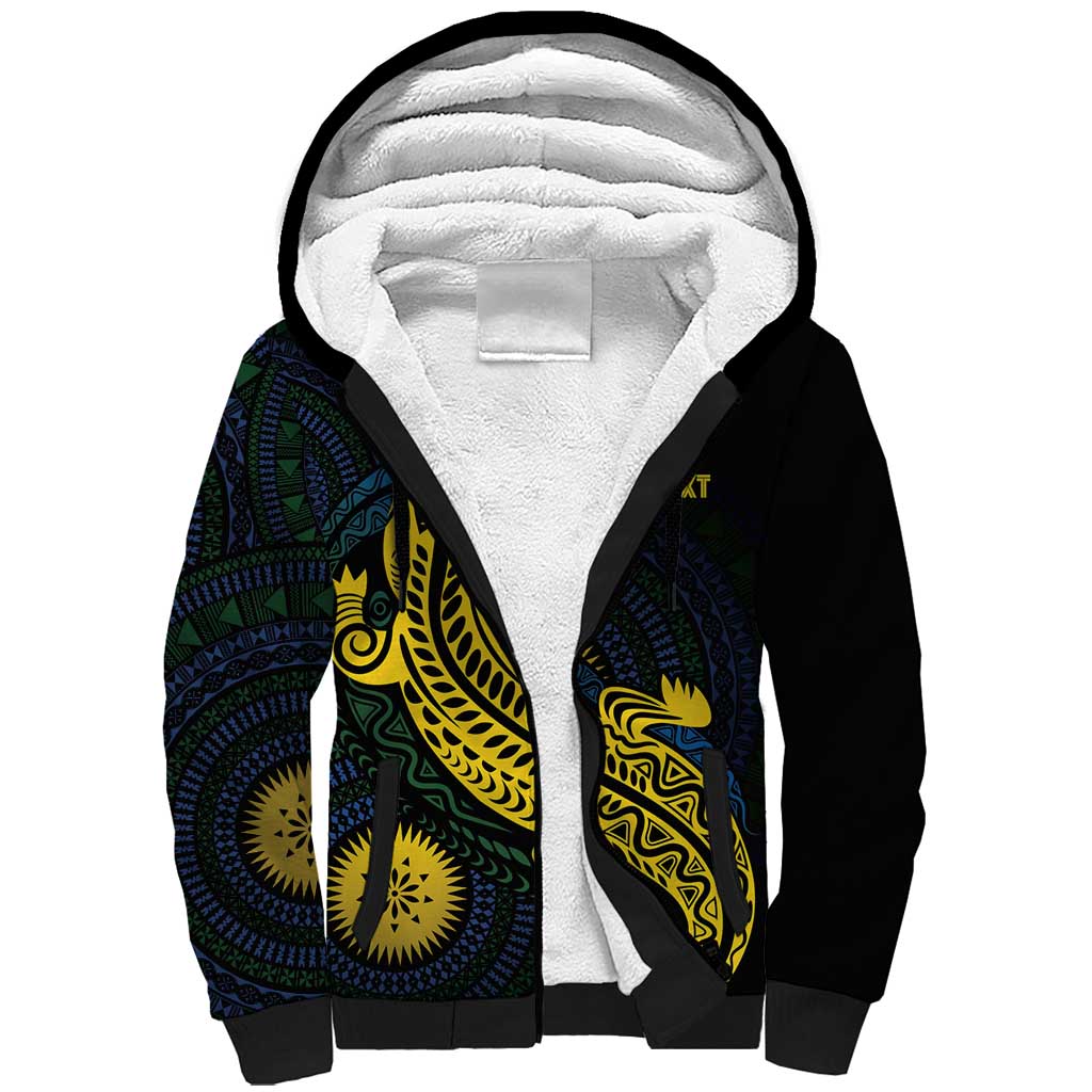 Personalized Solomon Islands Independence Anniversary Sherpa Hoodie Crocodile Mix Tapa LT7 Unisex Colorful - Polynesian Pride
