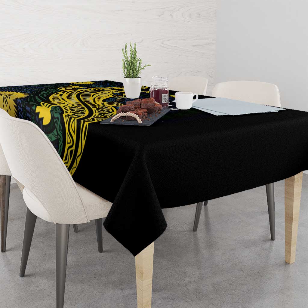 Personalized Solomon Islands Independence Anniversary Tablecloth Crocodile Mix Tapa