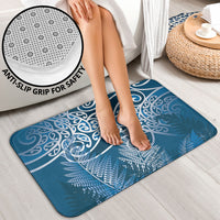 Aotearoa Maori Koru Curves Bathroom Set Silver Ferns - Navy Blue