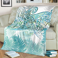 Aotearoa Maori Koru Curves Blanket Mossy Paua Shell