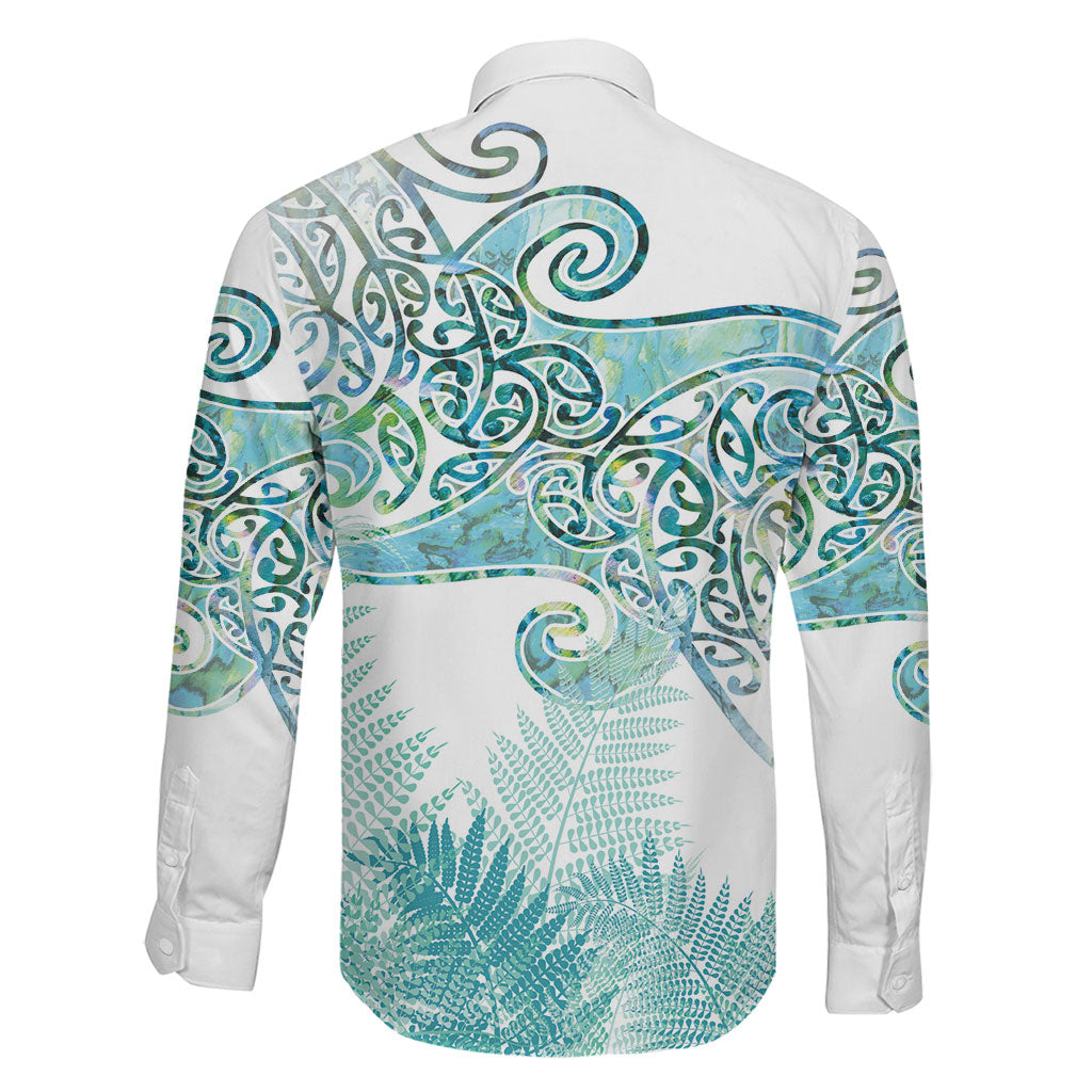 Aotearoa Maori Koru Curves Family Matching Short Sleeve Bodycon Dress and Hawaiian Shirt Mossy Paua Shell LT7 - Polynesian Pride