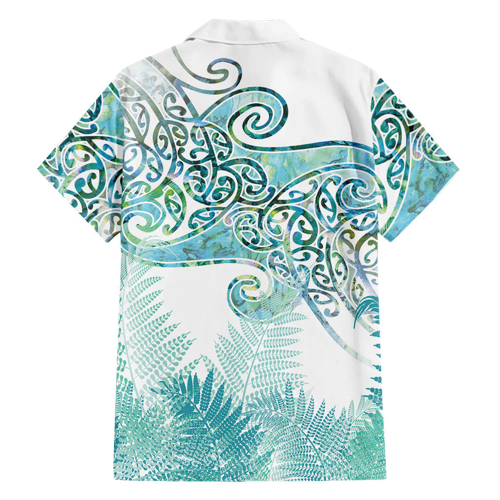 Aotearoa Maori Koru Curves Family Matching Summer Maxi Dress and Hawaiian Shirt Mossy Paua Shell