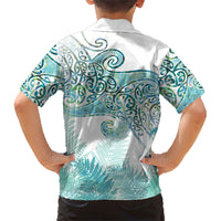 Aotearoa Maori Koru Curves Family Matching Tank Maxi Dress and Hawaiian Shirt Mossy Paua Shell