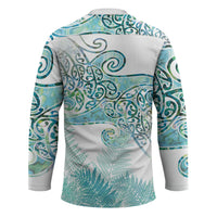 Aotearoa Maori Koru Curves Hockey Jersey Mossy Paua Shell