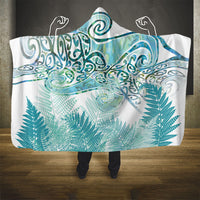 Aotearoa Maori Koru Curves Hooded Blanket Mossy Paua Shell