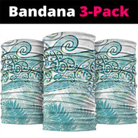 Aotearoa Maori Koru Curves Neck Gaiter Mossy Paua Shell