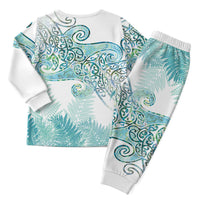 Aotearoa Maori Koru Curves Christmas Pajama Set Mossy Paua Shell