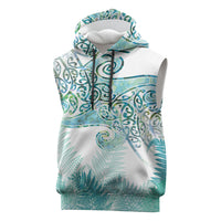 Aotearoa Maori Koru Curves Sleeveless Hoodie Mossy Paua Shell