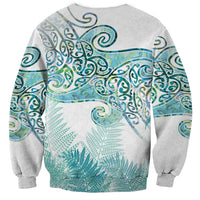 Aotearoa Maori Koru Curves Sweatshirt Mossy Paua Shell