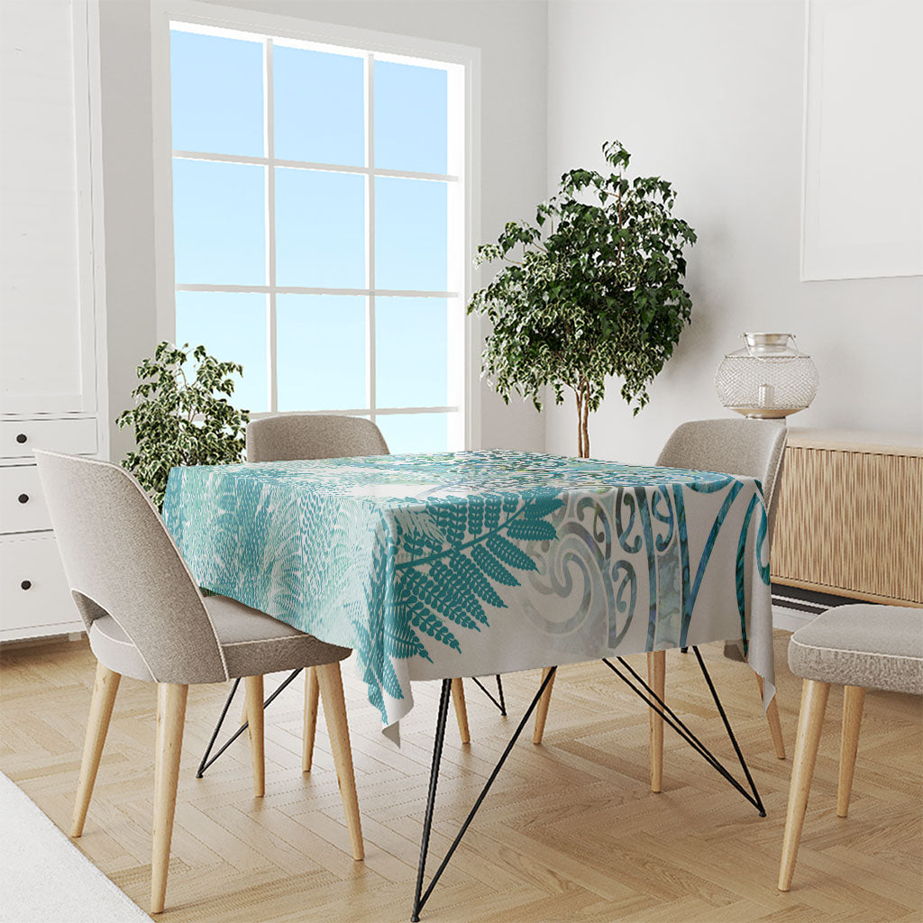 Aotearoa Maori Koru Curves Tablecloth Mossy Paua Shell