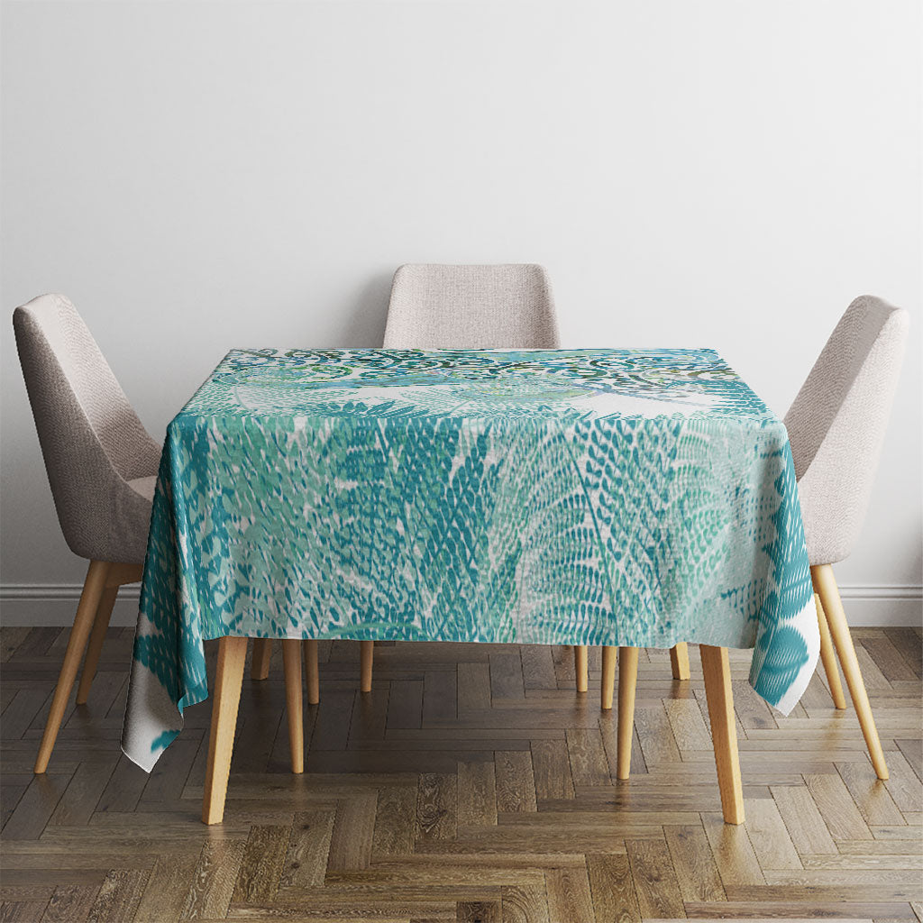 Aotearoa Maori Koru Curves Tablecloth Mossy Paua Shell