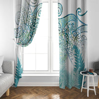 Aotearoa Maori Koru Curves Window Curtain Mossy Paua Shell