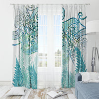Aotearoa Maori Koru Curves Window Curtain Mossy Paua Shell