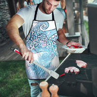 Aotearoa Maori Koru Curves Apron Aqua Paua Shell