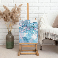 Aotearoa Maori Koru Curves Canvas Wall Art Aqua Paua Shell