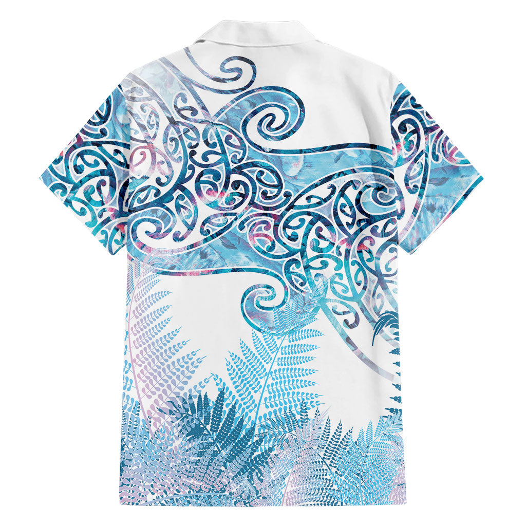 Aotearoa Maori Koru Curves Family Matching Mermaid Dress and Hawaiian Shirt Aqua Paua Shell LT7 - Polynesian Pride