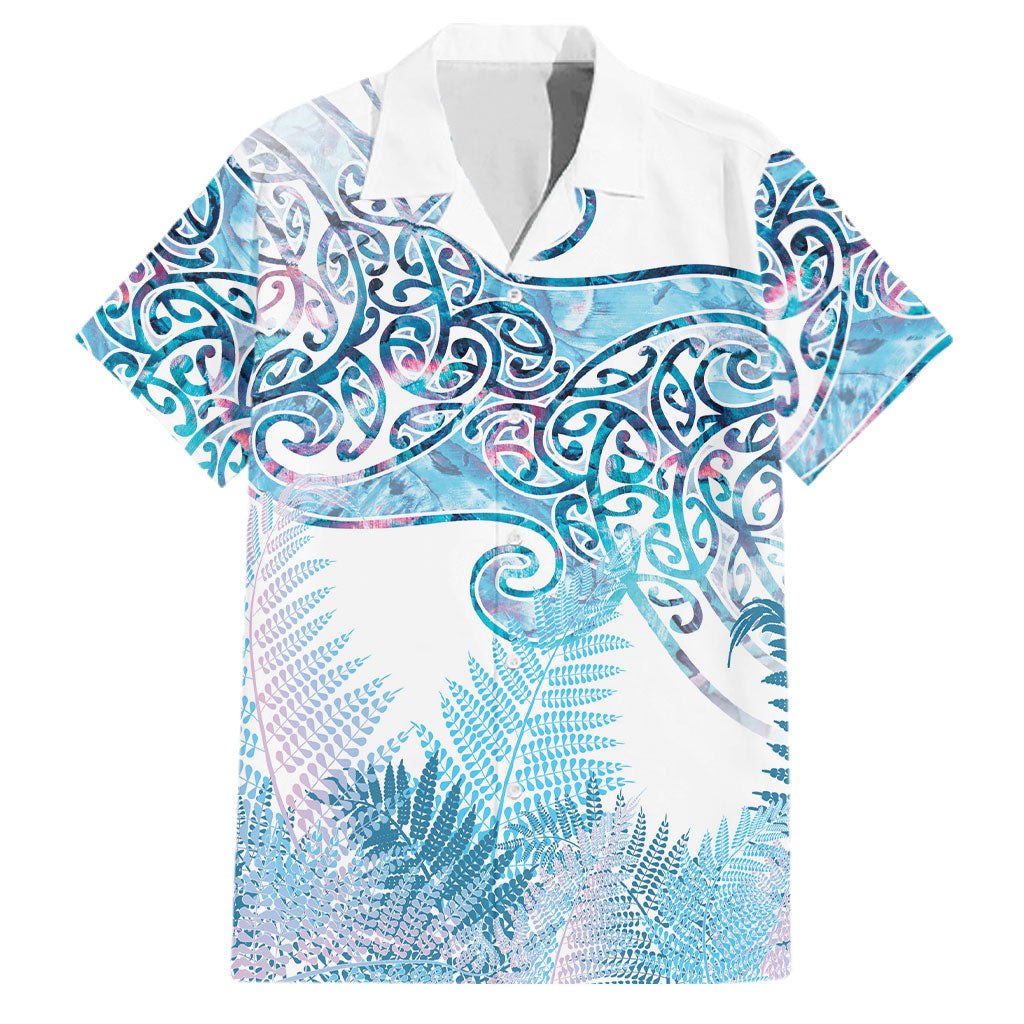 Aotearoa Maori Koru Curves Family Matching Summer Maxi Dress and Hawaiian Shirt Aqua Paua Shell
