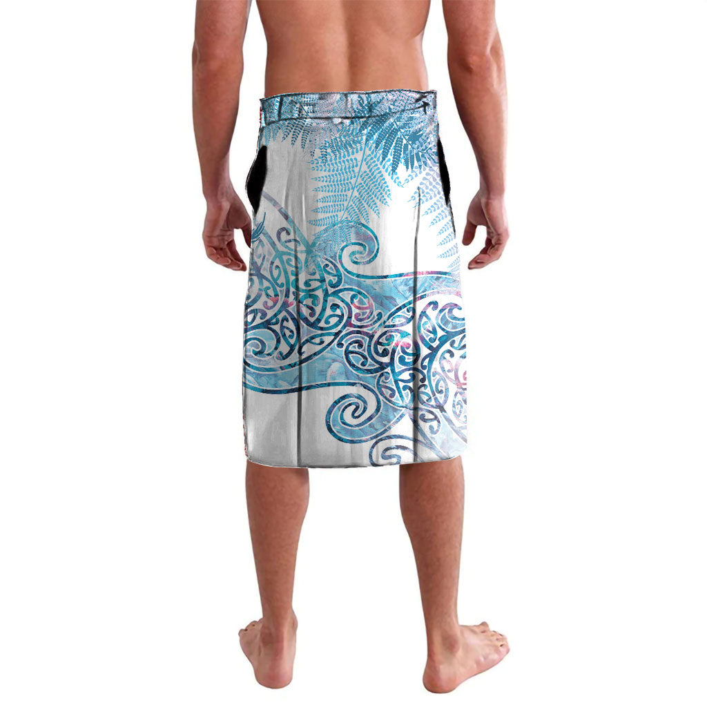 Aotearoa Maori Koru Curves Lavalava Aqua Paua Shell