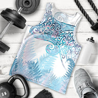 Aotearoa Maori Koru Curves Men Tank Top Aqua Paua Shell